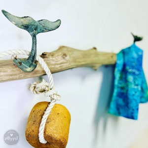 Driftwood Whale Tail Rack 2-4 FT - Unique Towel Bar - Coastal Home Decor - Beach Cottage