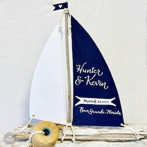 Sailboat Centerpiece - 29&quot; Nautical Centerpiece - Driftwood Wedding Table Sailboat