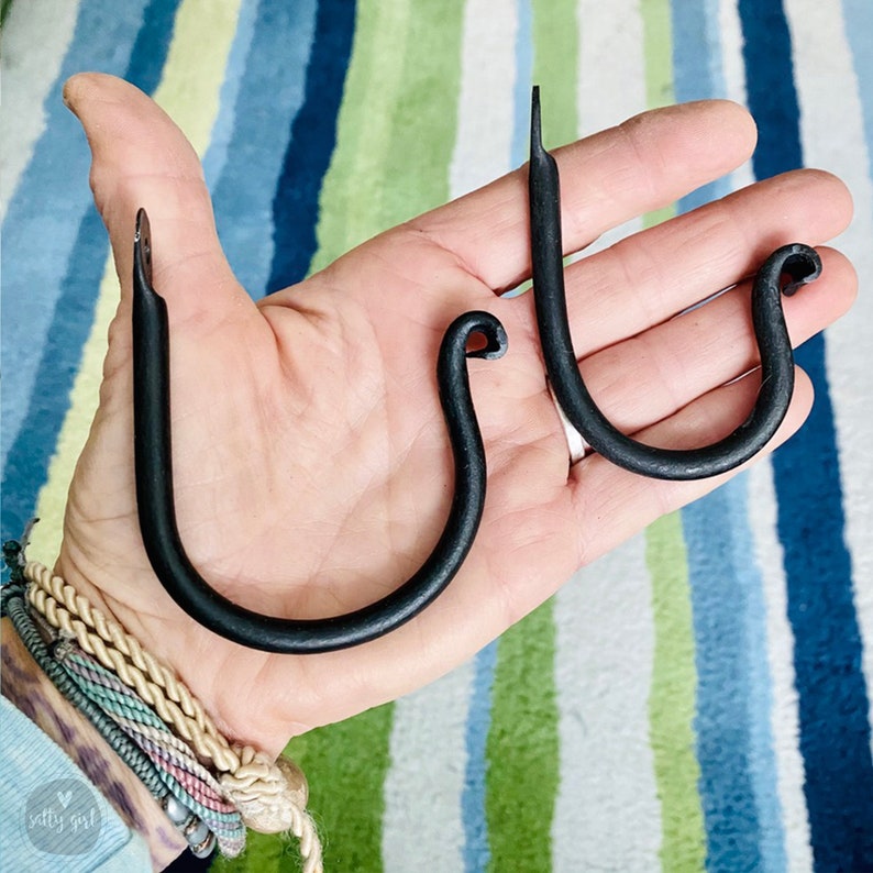 Iron Single Coat Hook Curtain Rod Hangers 2 Etsy