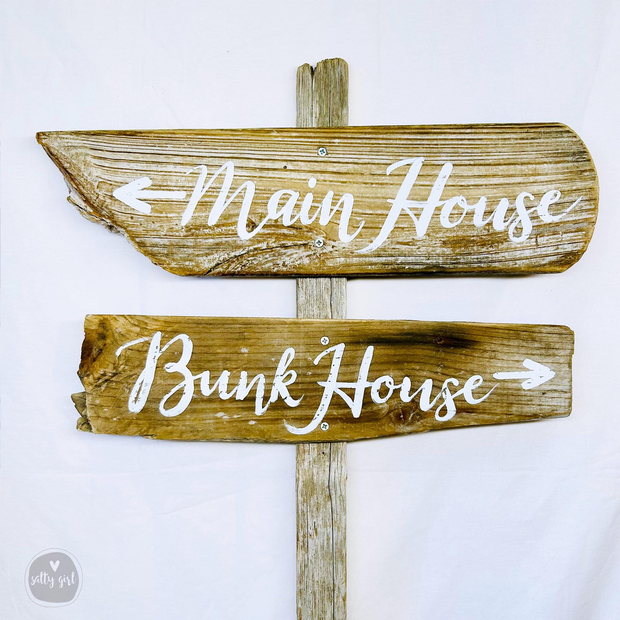 Custom Signs on Post - Personalized Stacked Driftwood Signs - Etsy