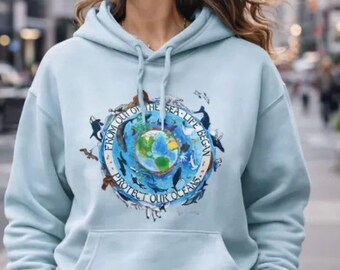 Save Our Seas Hoodie: Eco-Conscious Cotton Blend Streetwear, Ocean Conservation Apparel