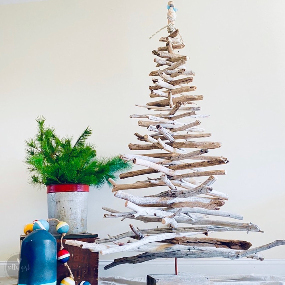 XL Driftwood Christmas Tree with Tree Topper Life Size Etsy