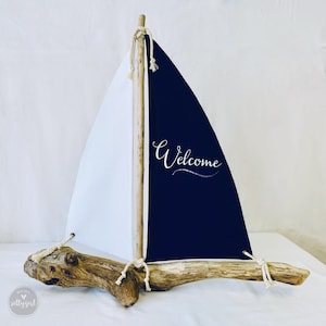 Sailboat Centerpiece - 22&quot; Nautical Event Centerpiece - Driftwood Table Sailboat