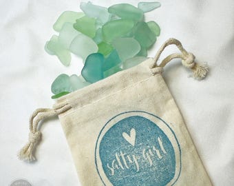 Maine Sea Glass Bulk: Aqua Turquoise Blend, 2 oz Natural Beach Glass for Crafts