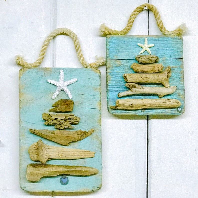 Driftwood Christmas Tree Wall Hanging Coastal Holiday Decor Etsy