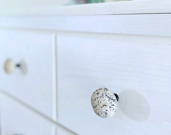 Beach Stone Cabinet Knobs Set of 2 – Coastal Drawer Pulls, Maine Hardware