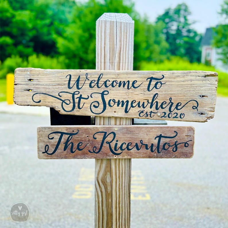 Custom Signs on Post - Personalized Stacked Driftwood Signs - Etsy
