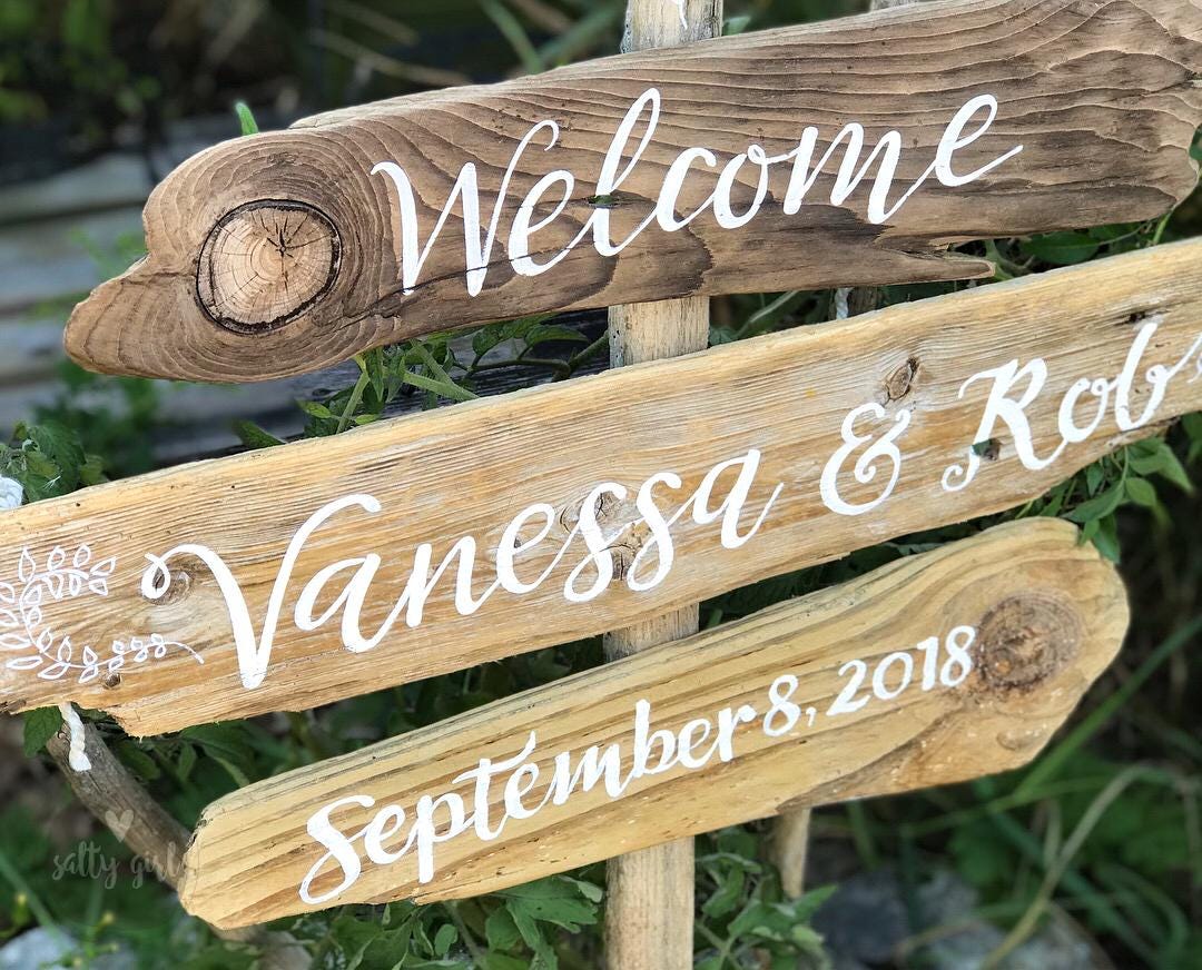 Custom Signs on Post - Personalized Stacked Driftwood Signs - Etsy