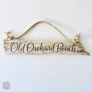 Custom Driftwood Sign with Rope Hanger - Single-Line Personalized Sign for Home - Hand-Painted Coastal Cottage Decor - Beach House Wall Sign
