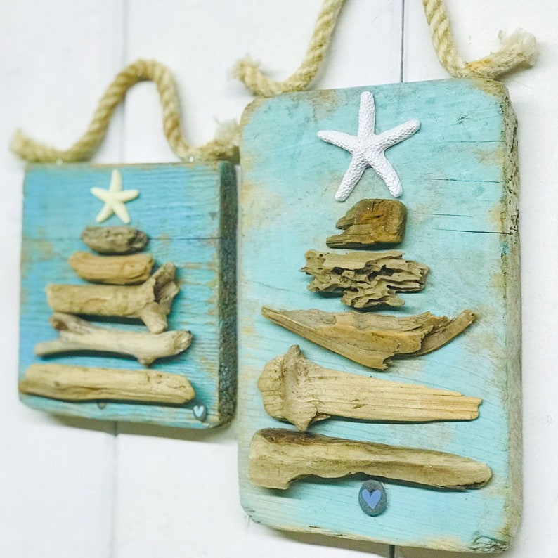 Driftwood Christmas Tree Wall Hanging Coastal Holiday Decor Etsy