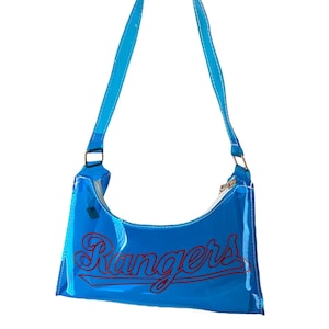 Texas Rangers transparent blue stadium bag