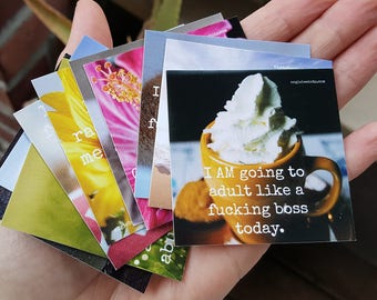 Mini Everyday Badass Affirmation Cards Deck For Sassy Self Talk and Positive Daily Vibes