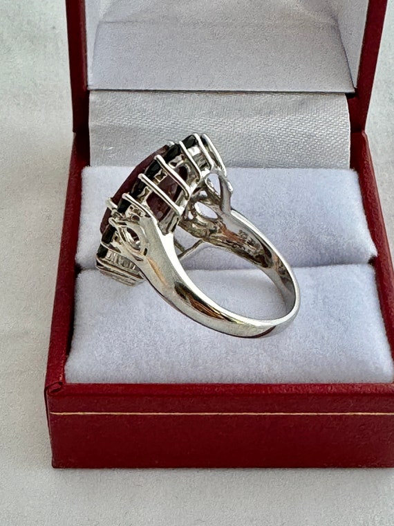 Faceted Ruby Oval Agate Black Spinel Marquise Cut… - image 3