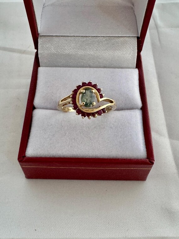 14K Solid Gold 16 Genuine Ruby Topaz Gemstones Be… - image 7