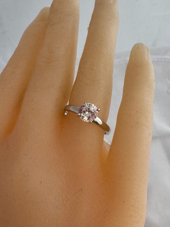 10K Solid White Gold  Brilliant Cut Solitaire 1ct… - image 1