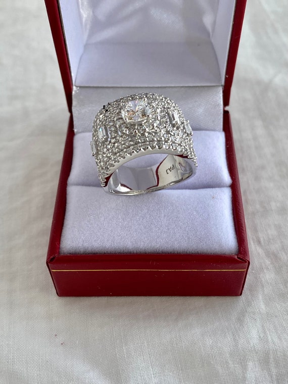 Bella Luce Wide Cigar Band Exquisite Unique Ring CZ 925 Sterling Silver PAJ Etsy