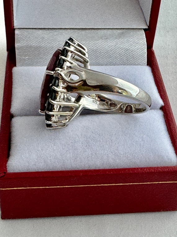 Faceted Ruby Oval Agate Black Spinel Marquise Cut… - image 2