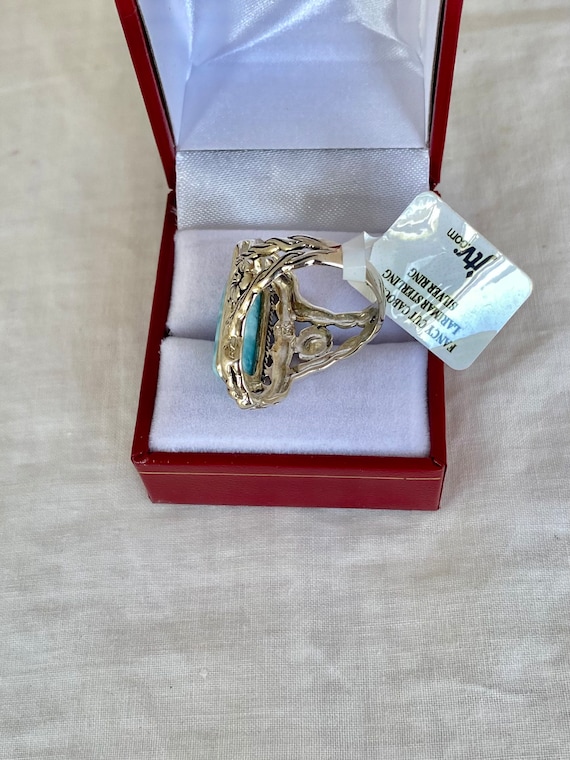 Larimar Dome Rectangular Cabochon 925 Sterling Si… - image 5