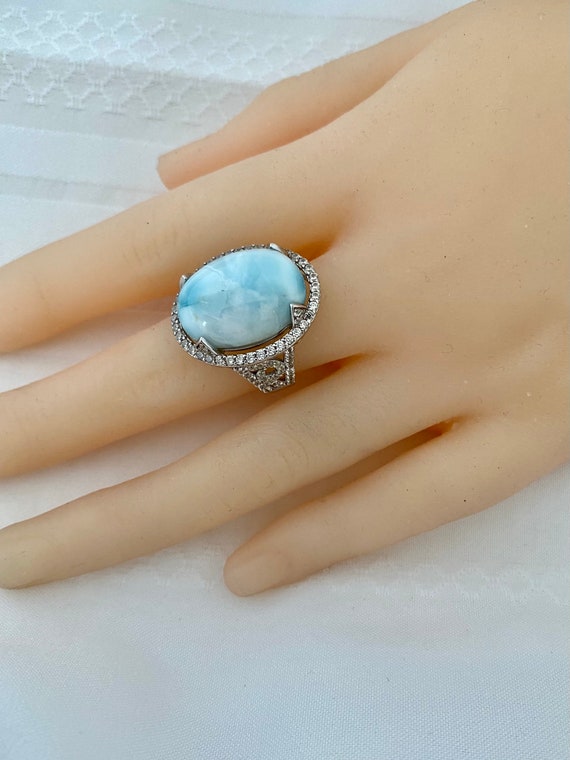 Beautiful oval blue larimar - Gem