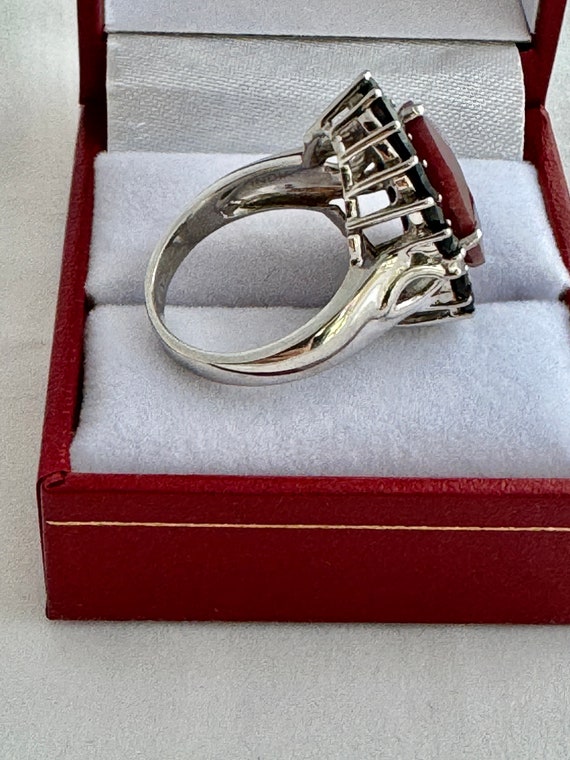 Faceted Ruby Oval Agate Black Spinel Marquise Cut… - image 4