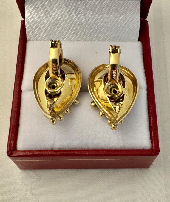 18K Solid Gold Exquisite Heirloom Multi Color 22 … - image 7