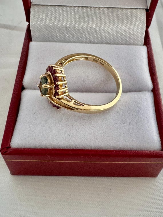 14K Solid Gold 16 Genuine Ruby Topaz Gemstones Be… - image 2