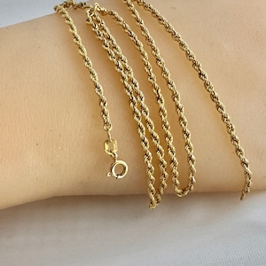 43 gm Men Womens Stainless Steel Real Gold Plated Twisted Rope