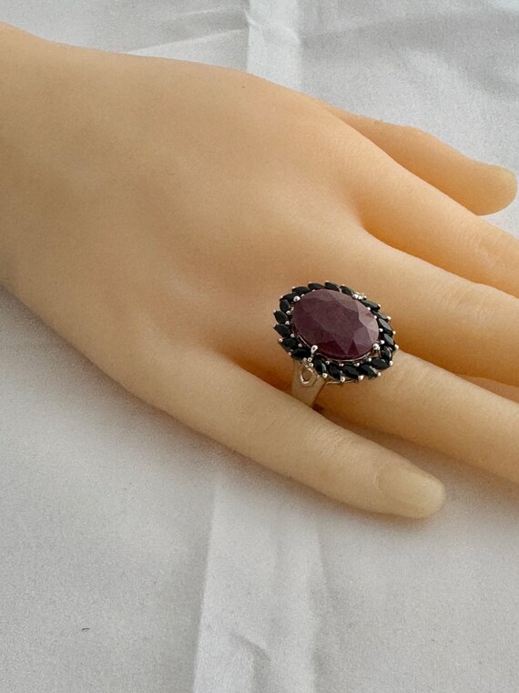 Faceted Ruby Oval Agate Black Spinel Marquise Cut… - image 8