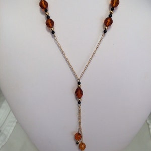 Lovely 10K Fine Gold Unique Designer Chain Lavaliere Onyx and - Etsy