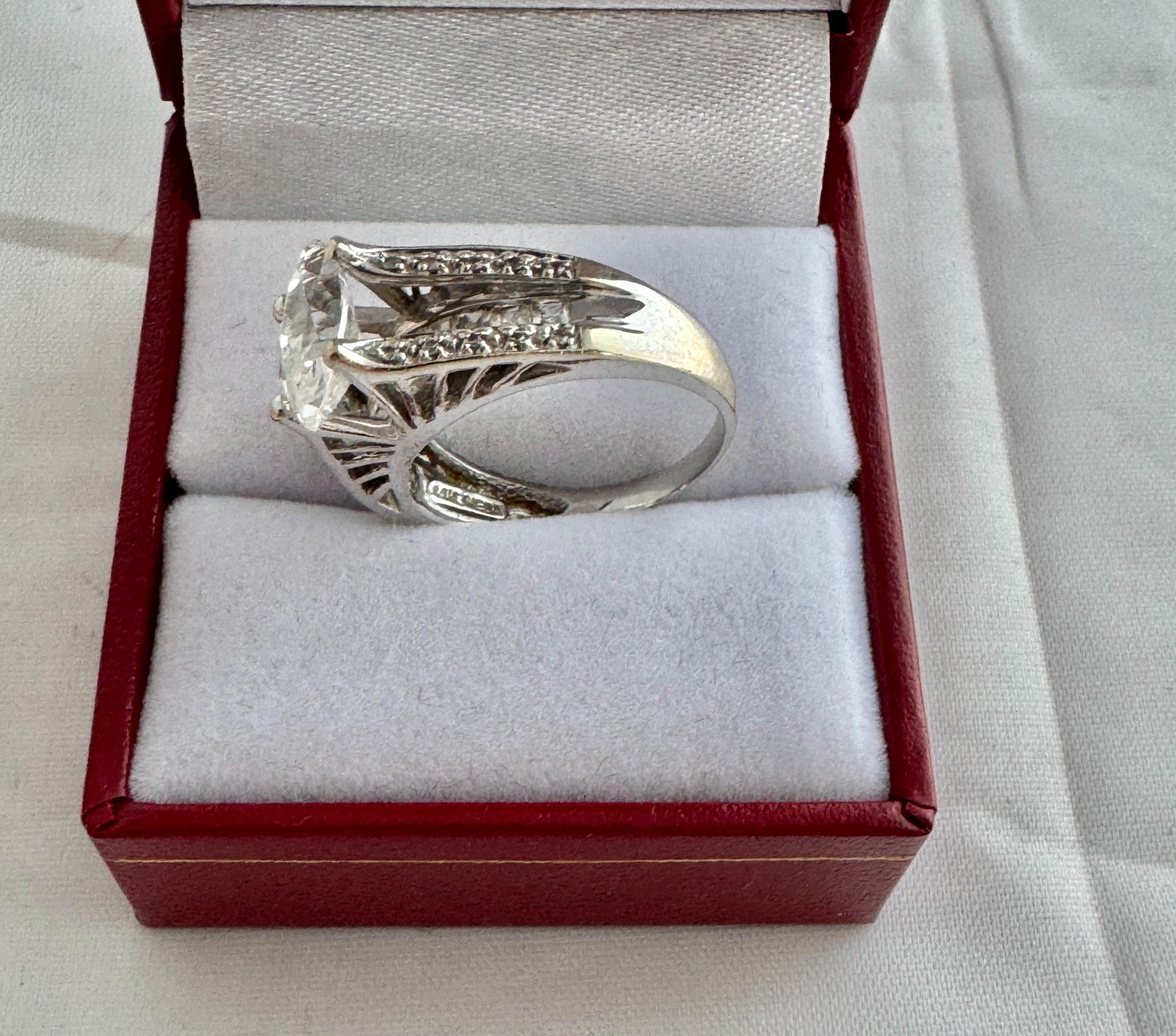14K Solid White Gold Fancy Marquise Cubic Zirconia CZ