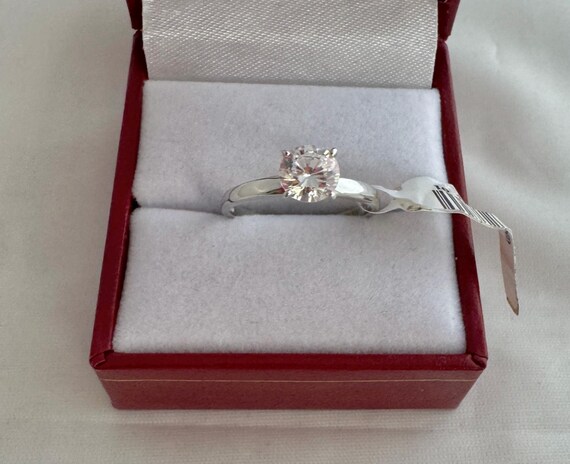 10K Solid White Gold  Brilliant Cut Solitaire 1ct… - image 4