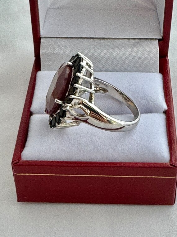 Faceted Ruby Oval Agate Black Spinel Marquise Cut… - image 7