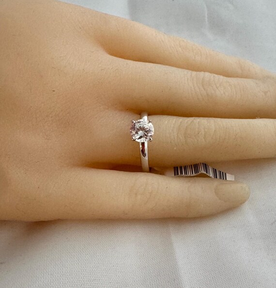 10K Solid White Gold  Brilliant Cut Solitaire 1ct… - image 8