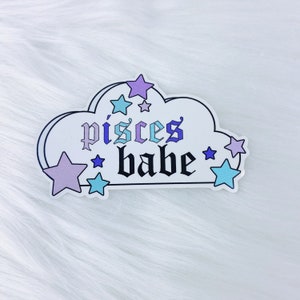 Pisces Babe Zodiac Cloud Vinyl Sticker Die Cut