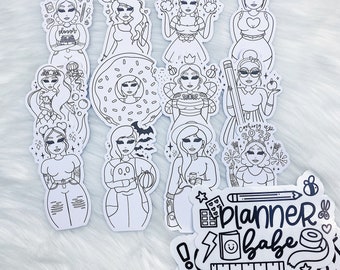 Planner Babe Sticker Die Cut Pack | Matte Babes + Clear Planner Lettering Stickers!