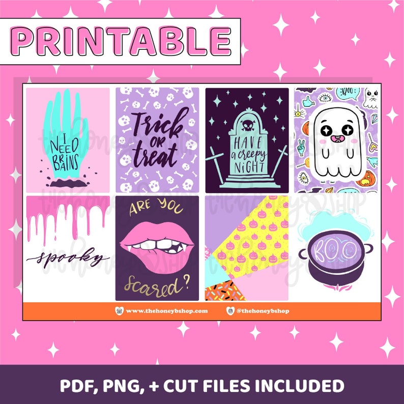 Cute & Spoopy Printable Weekly Kit Printable Stickers Etsy