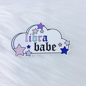 Libra Babe Zodiac Cloud Vinyl Sticker Die Cut