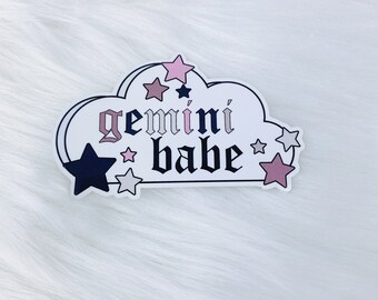 Gemini Babe Zodiac Cloud Vinyl Sticker Die Cut
