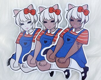 Hello Kitty Babe Vinyl Sticker | Choose your Skin Tone!