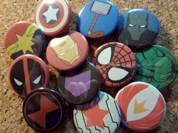 Avengers Buttons Iron Man Captain America Thor Hulk