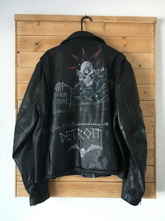 Vintage Leather Jacket // Vintage Punk Leather Jac