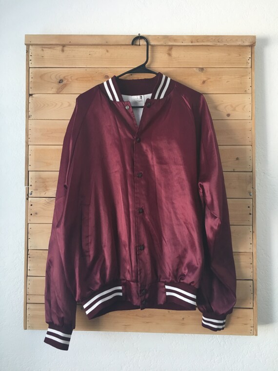 Vintage Bomber Jacket // Vintage Maroon Bomber Jac