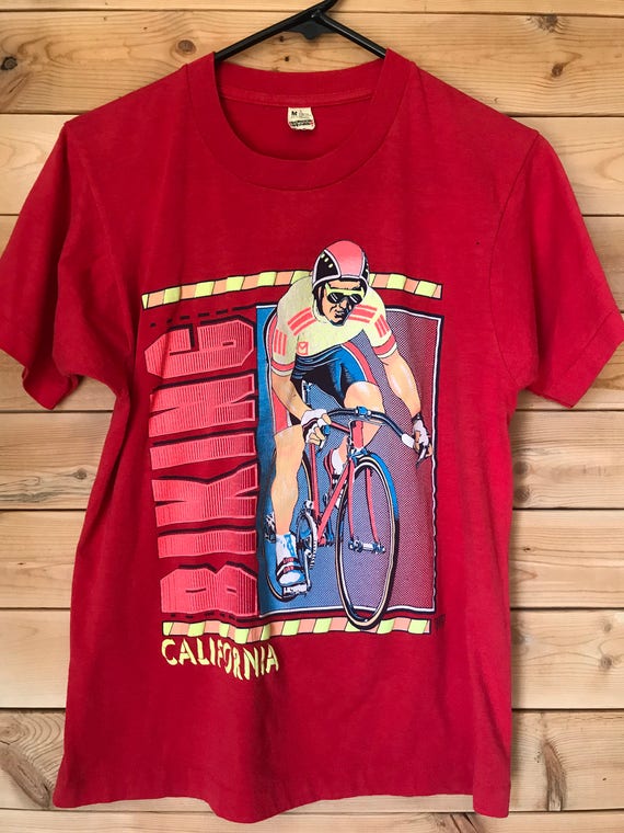 Vintage Biking Shirt, Vintage Red Shirt, Vintage C