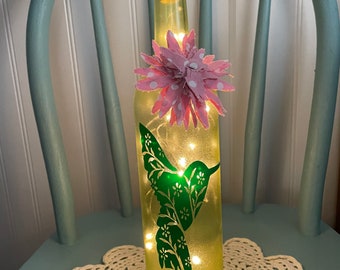 Hummingbird Wine Bottle Light