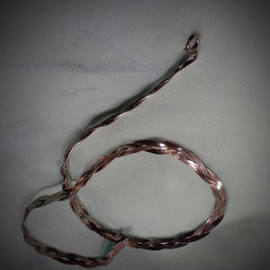 VINTAGE BRAIDED HARRINGBONE Necklace Sterling Silver 16&quot; Long 5MM Wide marked italy 9.25