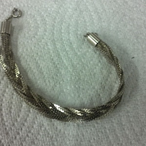 Vintage Sterling Silver Braided Statement Bracelet 7-1/2&quot;long 10mm wide 9.25