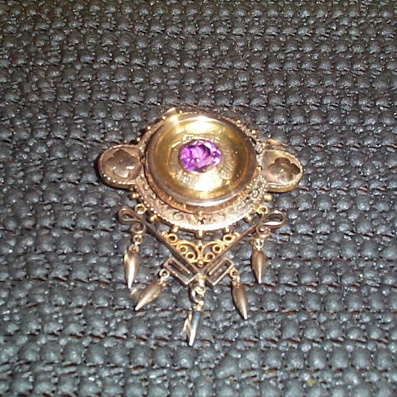 Antique 18k Gold Pendant/Brooch With A Large Cente