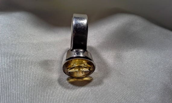 Vintage Sterling Silver Citrine Ring, Faceted Sto… - image 9