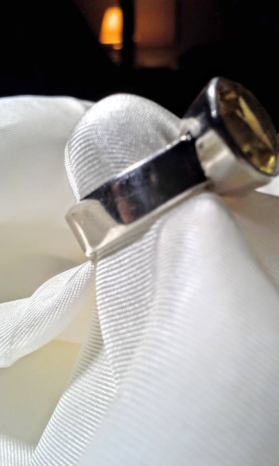 Vintage Sterling Silver Citrine Ring, Faceted Sto… - image 7