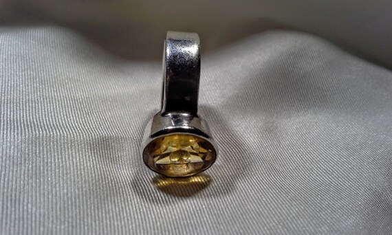 Vintage Sterling Silver Citrine Ring, Faceted Sto… - image 4